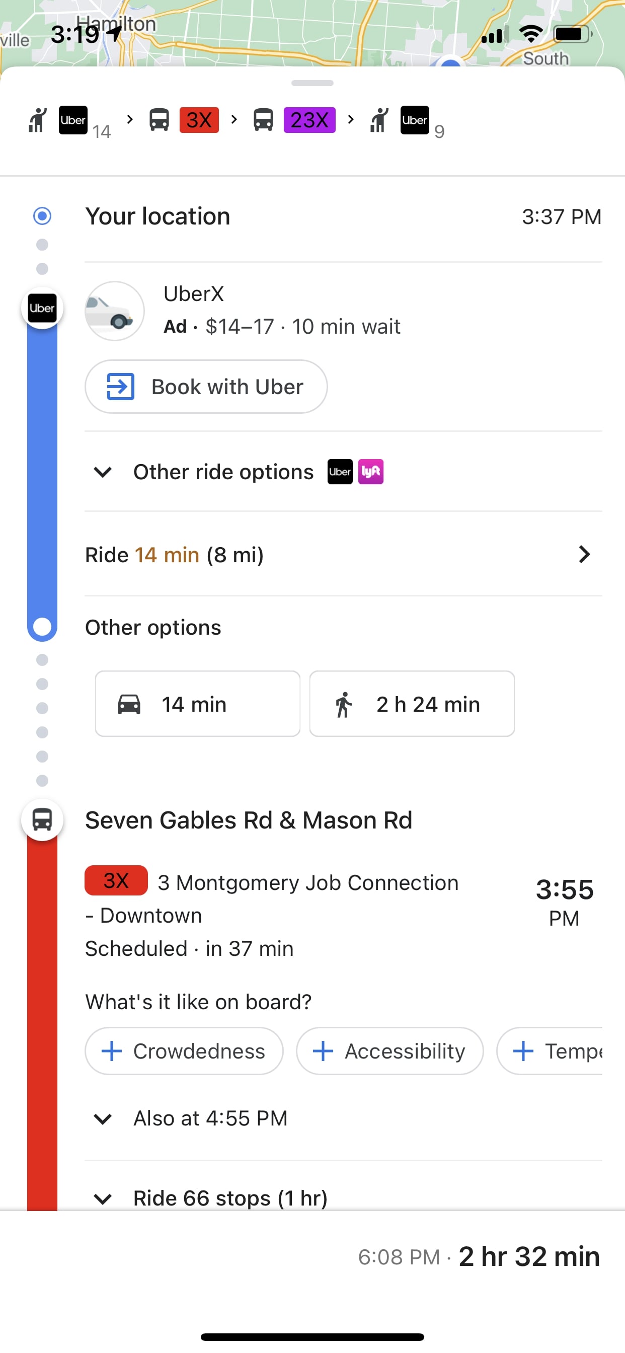 Screenshots of competitor applications