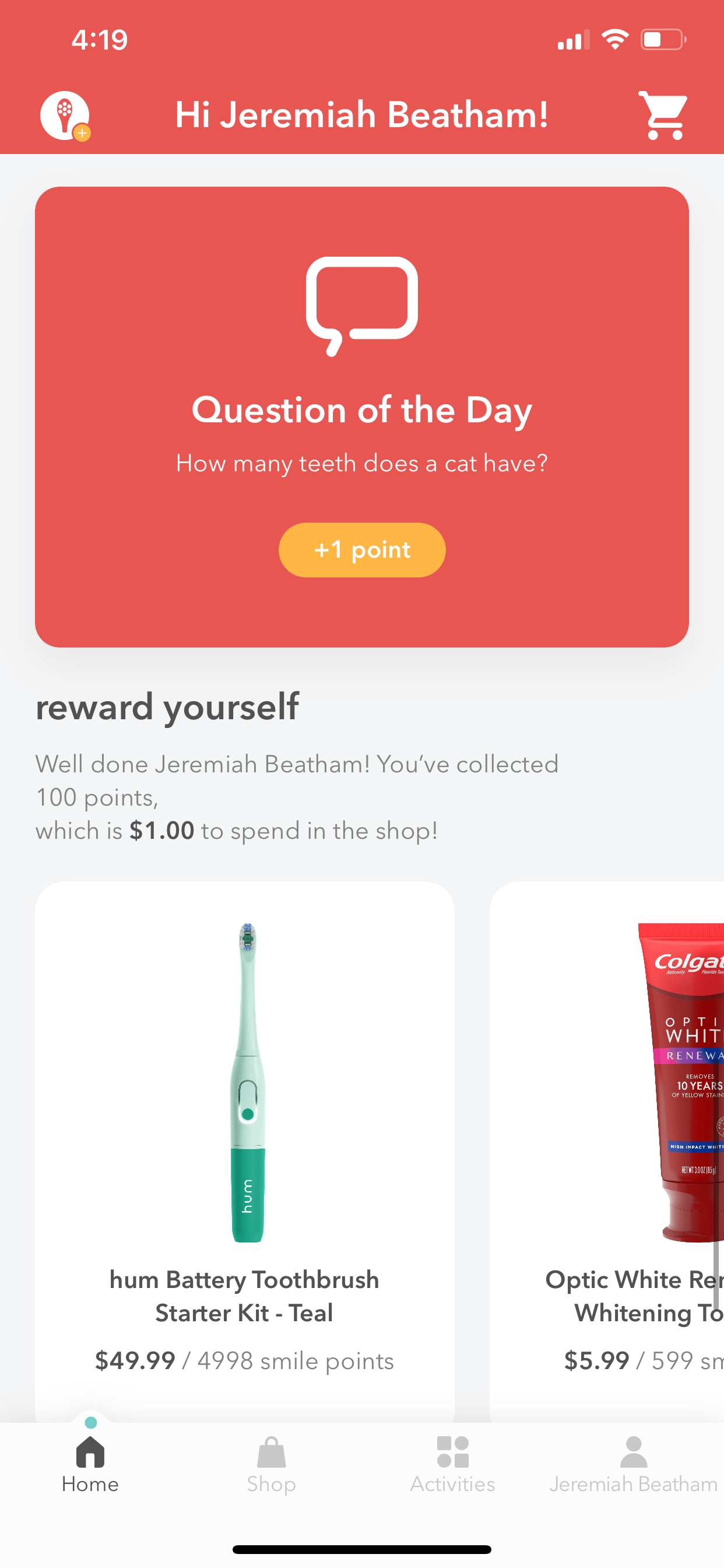 Screenshots of competitor applications