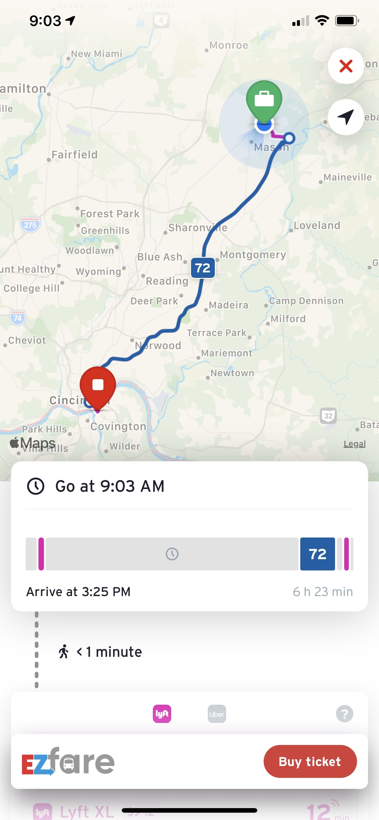 Screenshots of competitor applications