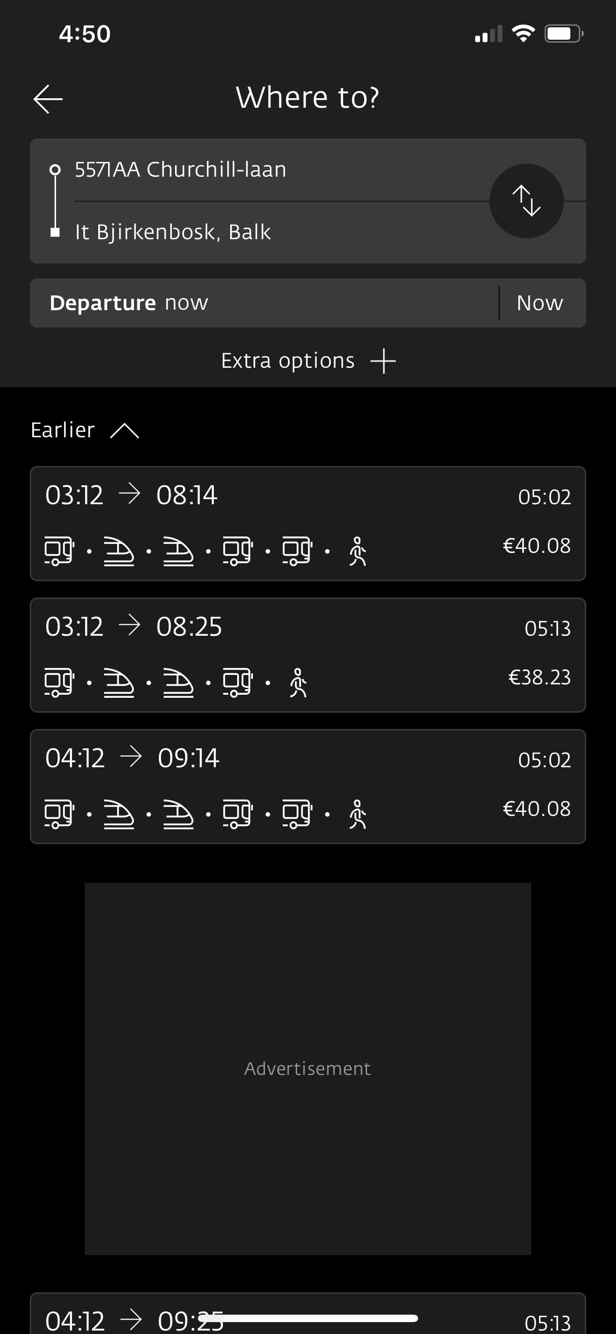 Screenshots of competitor applications