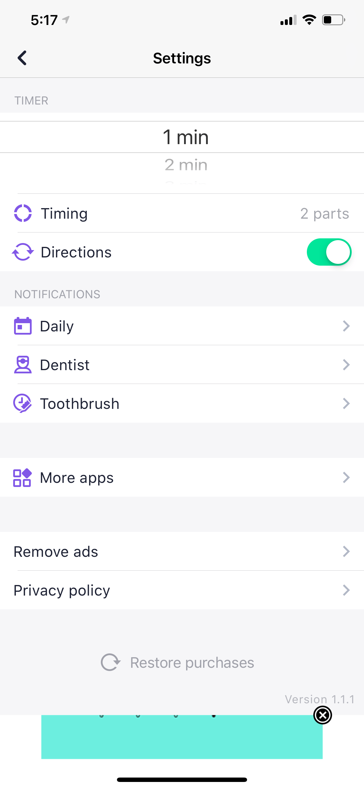 Screenshots of competitor applications